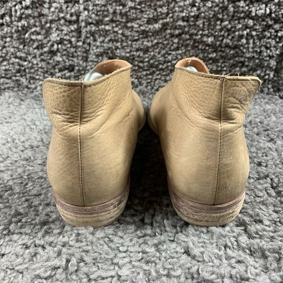 Free People Royale Flat In Taupe Size 7.5-8 D’orsay Leather Booties Boho Neutral - Picture 2 of 8